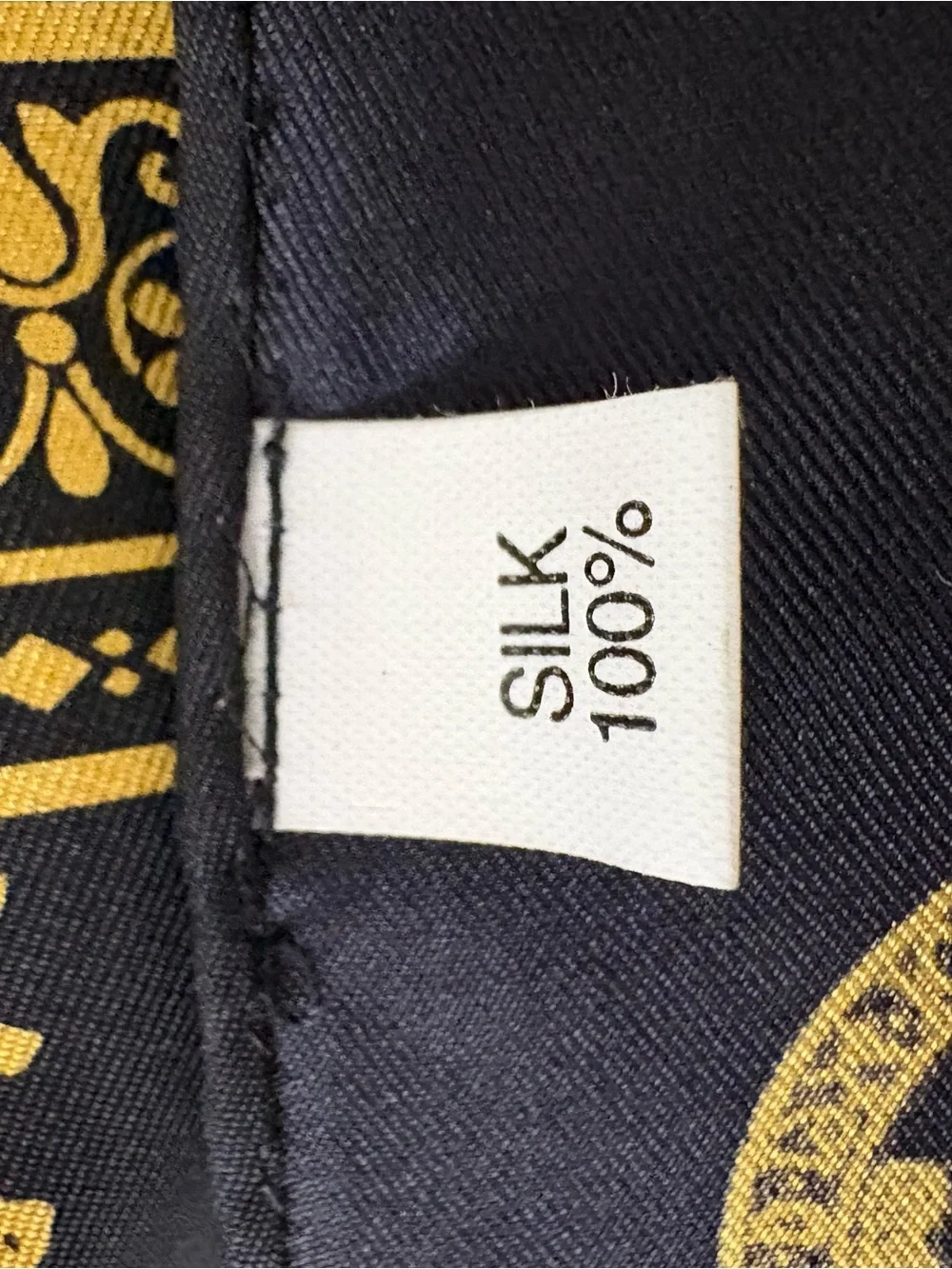 McQuaid Jesuit High School 100% Silk Commemorative Scarf Black Gold Vintage